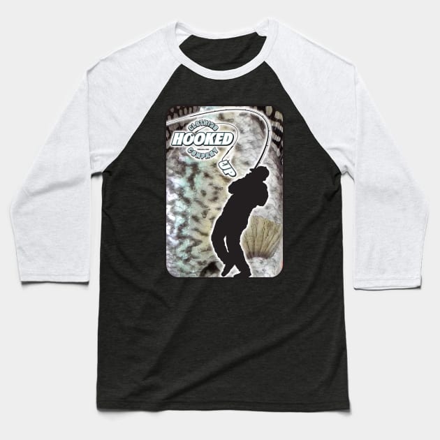 White Crappie Baseball T-Shirt by brtompkins